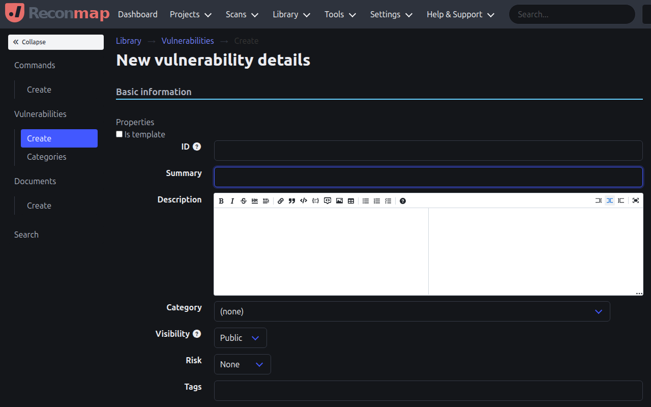 Create vulnerability