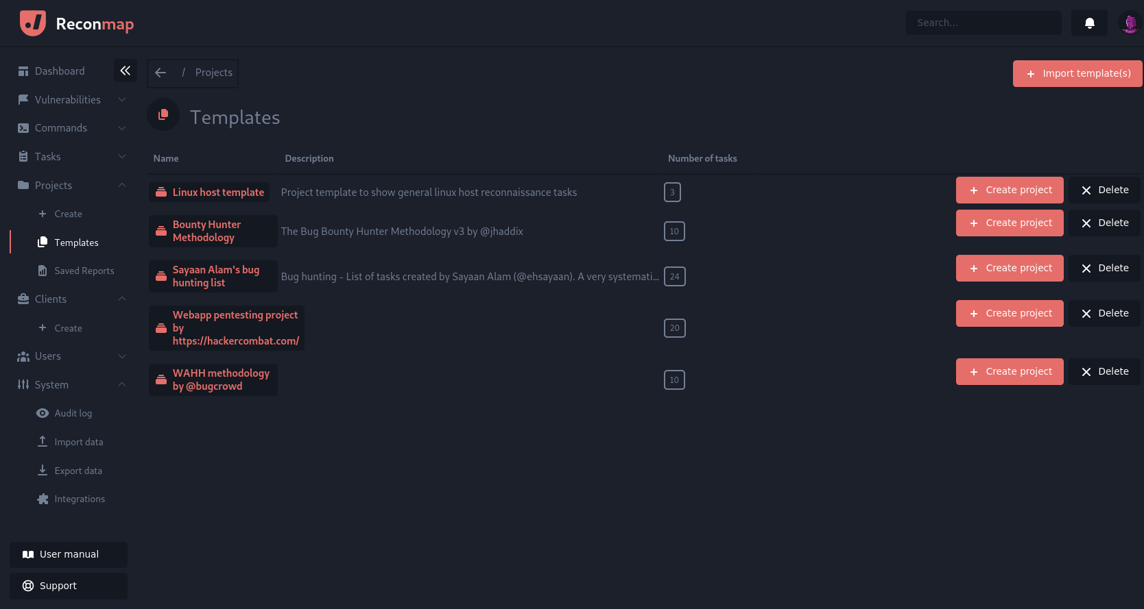 Project templates