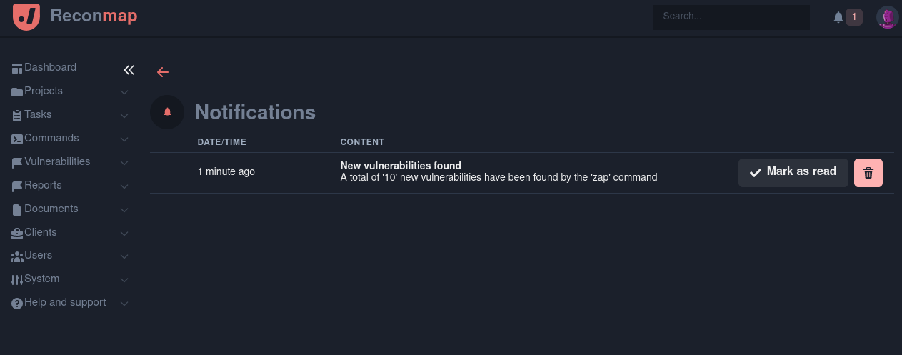 User notifications