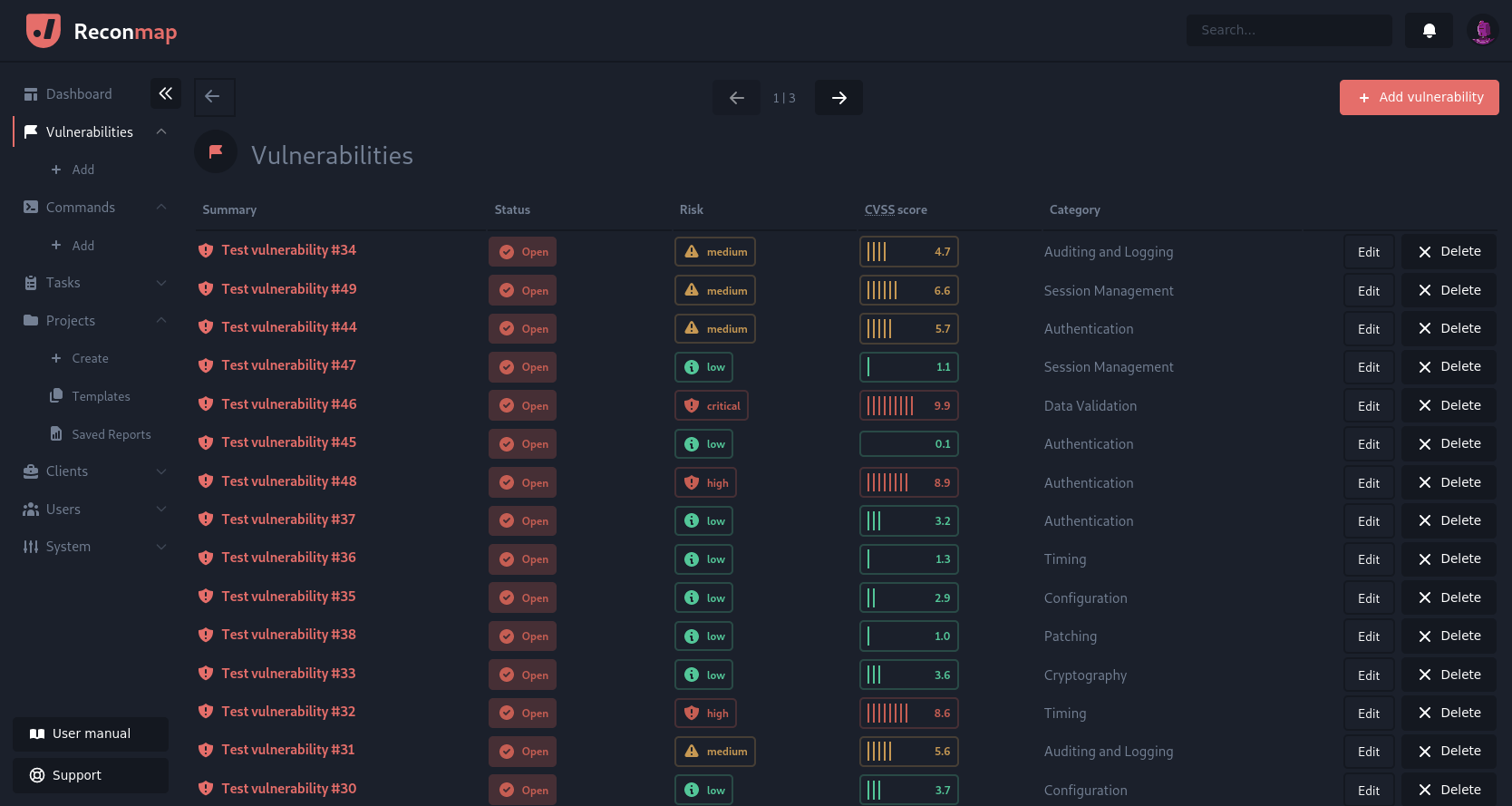 Vulnerabilities view
